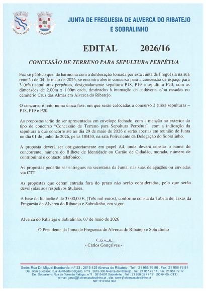 Concess&atilde;o de Terreno para Sepultura Perp&eacute;tua