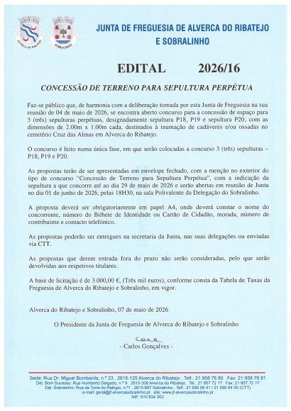 Concess&atilde;o de Terreno para Sepultura Perp&eacute;tua