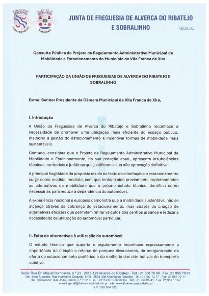 Participa&ccedil;&atilde;o da Uni&atilde;o de Freguesias de Alverca do Ribatejo e Sobralinho