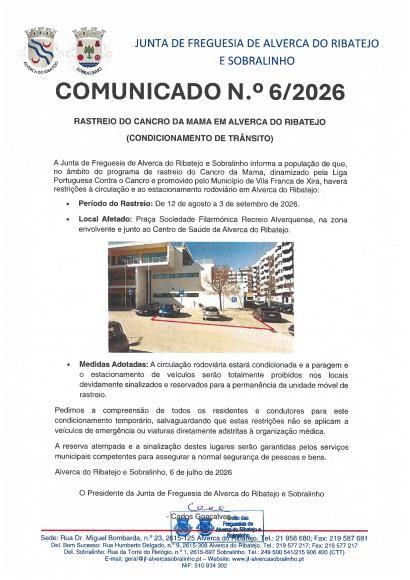 Condicionamento de Tr&acirc;nsito - Rastreio do Cancro da Mama